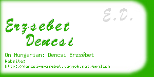 erzsebet dencsi business card